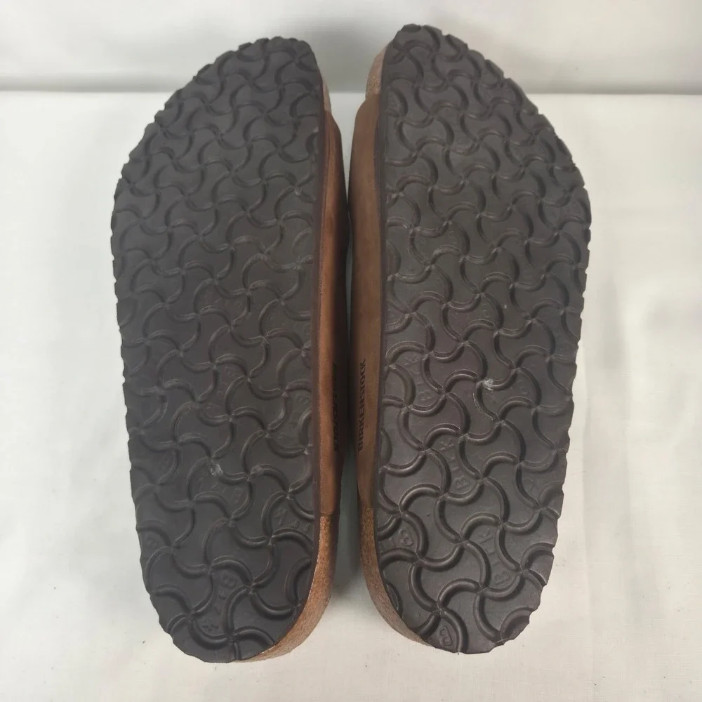 Birkenstock Arizona Men's Brown Suede Buckle Slide Sandals Adjustable US 11